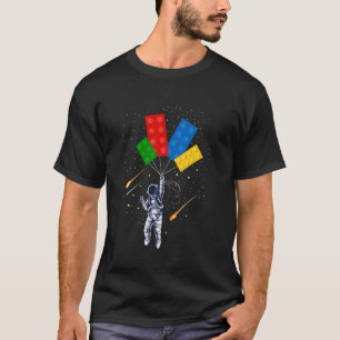 Camiseta Espaço Astronauta Mestre Builder Bloco Funny
