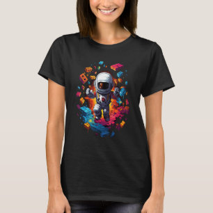 Camiseta Espaço Astronauta Mestre Construtor Engraçado Bloc
