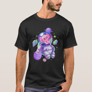 Camiseta Espaço Axolotl Cute Kawaii Pastel Gótico Engraçado