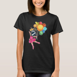 Camiseta Espaço Ballerina Astronauta Engraçado Plano Dançar