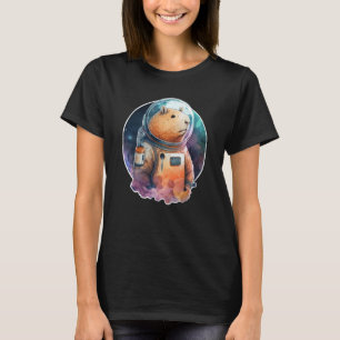 Camiseta Espaço Capybara Astronauta Animal Face Galáxia Cap