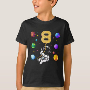 Camiseta Espaço com 8 anos Astronauta dos Planetas do Astro