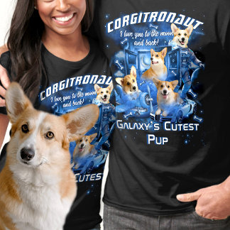 Camiseta Espaço Cósmico Adicionar Nome de Pet e Fotos Estil