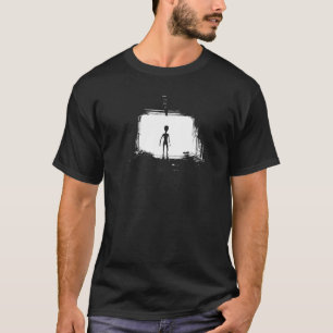 Camiseta Espaço de alienígena Ufo Silhoutement Abduction Bl