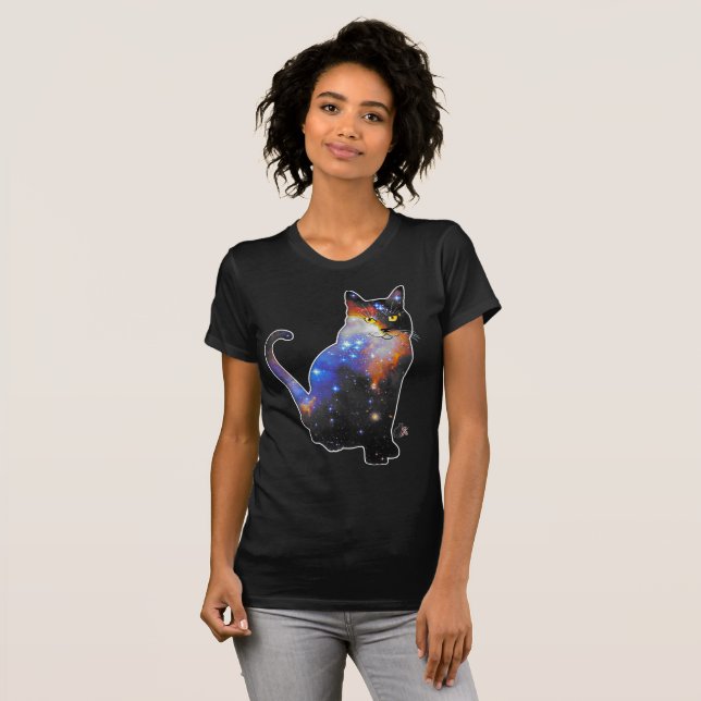 Camiseta Espaço De Andromeda Em Gato (Frente Completa)