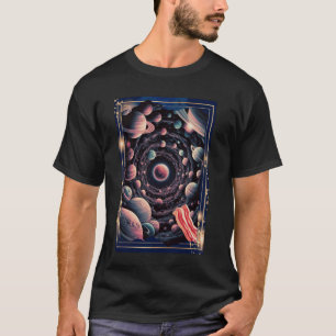 Camiseta Espaço de Arte em Planetas Surreais de Bacon Cósmi
