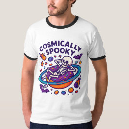 Camiseta Espaço de Design Assustadoramente Cósmico Esquelet