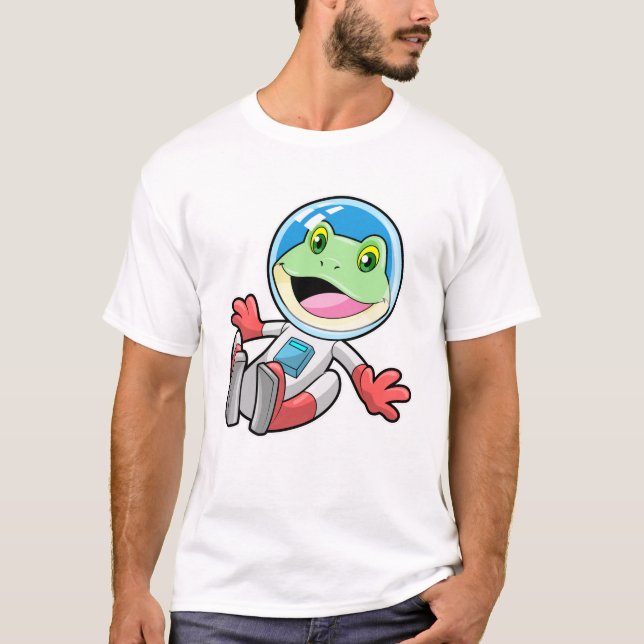 Camiseta Espaço de fantasia do astronauta do sapo (Frente)