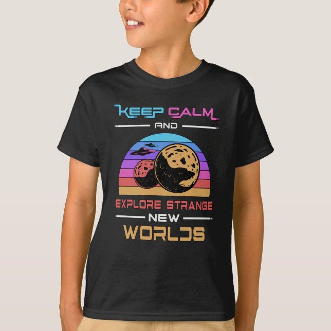 Camiseta Espaço de Ficção Científica Mantenha Estrelas Calm (Frente)