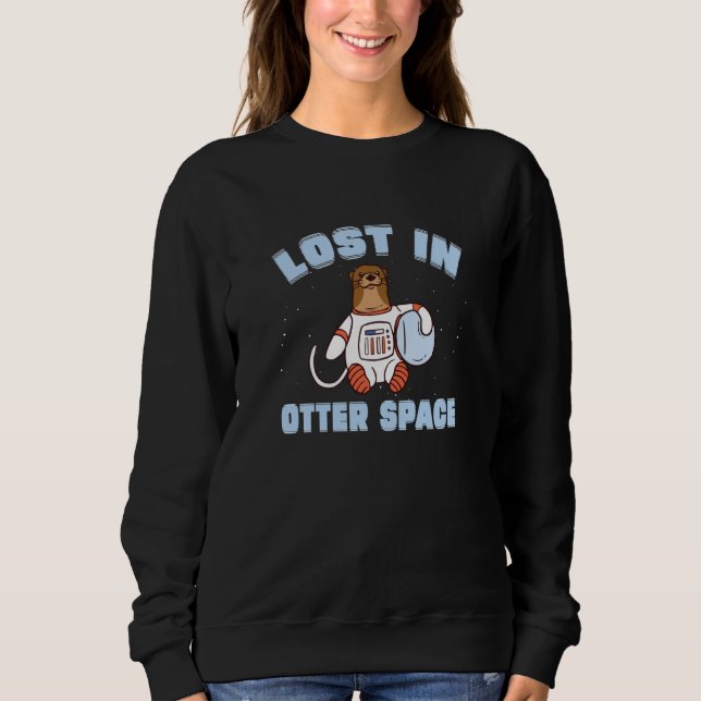 Camiseta Espaço de Lontra Pun Perdido No Espaço de Lontra P (Frente)