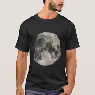Camiseta Espaço de Lua Cheia Astronomia Fotográfica