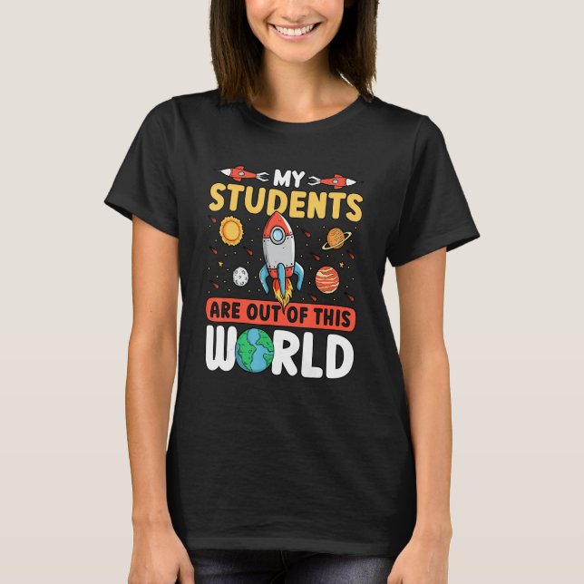 Camiseta Espaço De Professores - Os Meus Alunos Estão Fora  (Frente)