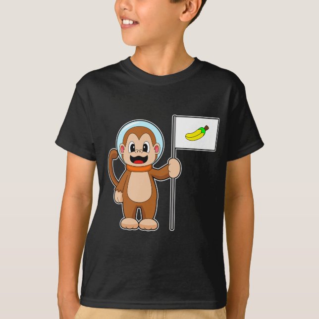 Camiseta Espaço do Astronauta do Macaco Banana (Frente)