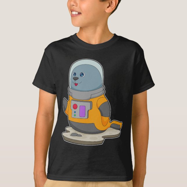 Camiseta Espaço do Astronauta do Selo (Frente)