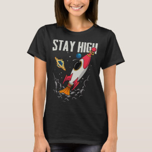 Camiseta Espaço do Astronauta Espacial do Foguete de Alto E