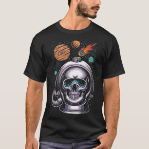Camiseta Espaço do Capacete do Crânio do Astronauta
