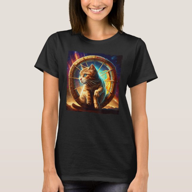 Camiseta Espaço do Dinossauro Cat (Frente)