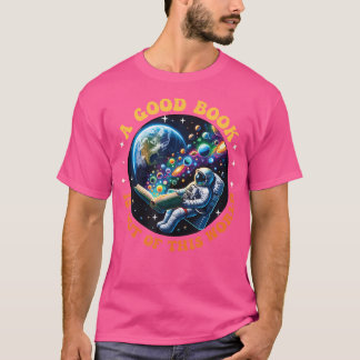 Camiseta Espaço do Livro Astronauta Livro do Lover Reader E