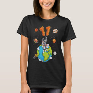 Camiseta Espaço Do Planeta Astronauta, 11, Onze Anos, 11 Bi
