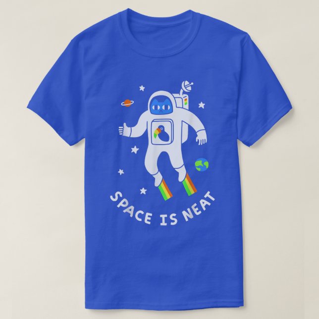 Camiseta Espaço É Astronauta Do Espaço Gato Neto Arco Arco- (Frente do Design)