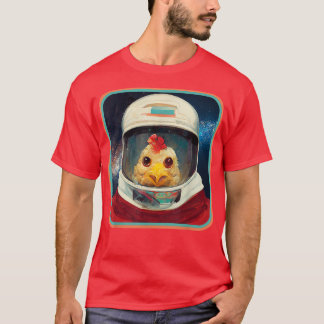 Camiseta Espaço Engraçado Do Astronauta De Galinha Humor Pa