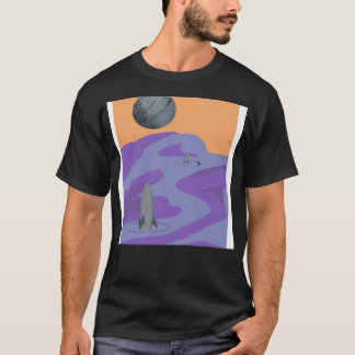Camiseta Espaço Espacial Atômico Futuro - Paisagem lunar S