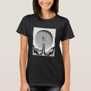 Camiseta Espaço estético retrorfuturista preto e branco