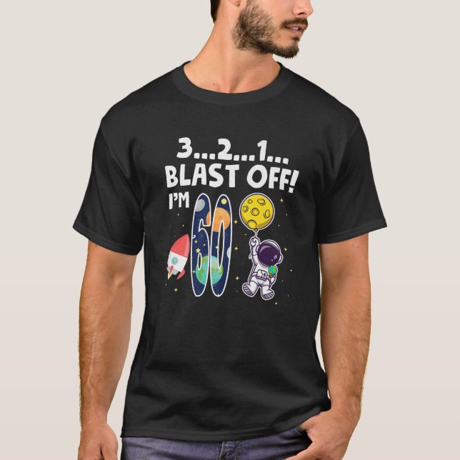 Camiseta Espaço Exterior 3 2 1 Explosão com 60 anos Parte d (Frente)