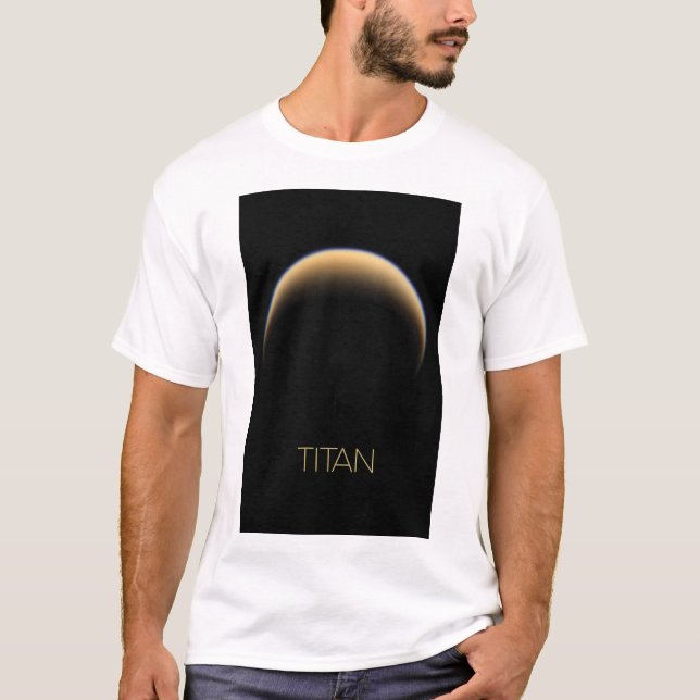 Camiseta Espaço Exterior, Cosmos, Sistema Solar, Lua Titã (Frente)