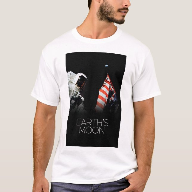 Camiseta Espaço Exterior, Galáxia, Sistema Solar, Lua da Te (Frente)