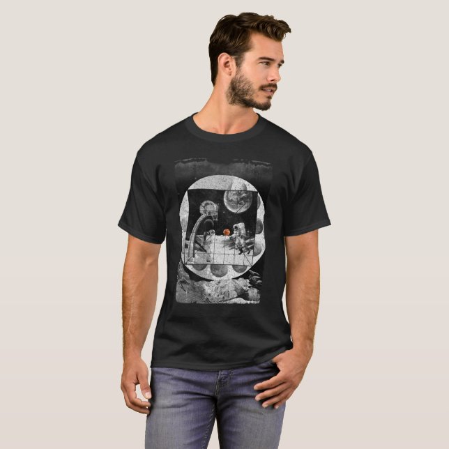 Camiseta Espaço Lua Planeta, Basquete Espaciano Esportes, (Frente Completa)