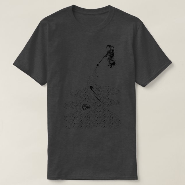Camiseta Espaço no vácuo do astronauta espacial (Frente do Design)