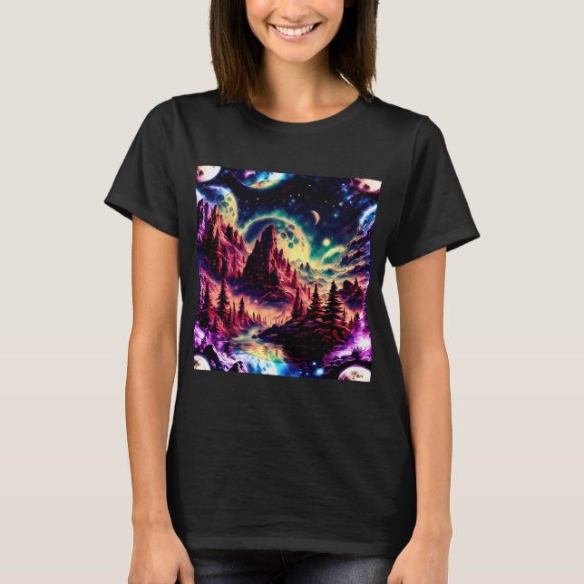 Camiseta Espaço & o Abstrat & a lua #9 (Frente)