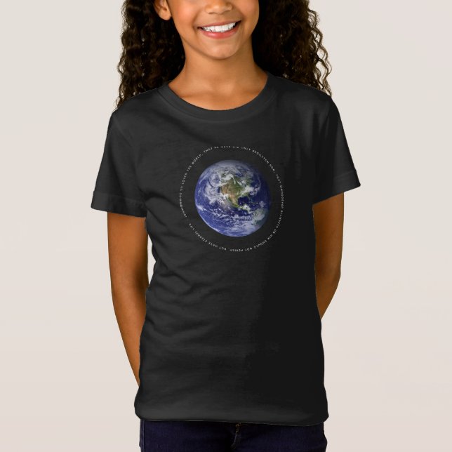 Camiseta Espaço Planeta Terra - Religião Cristã John 3:16 (Frente)