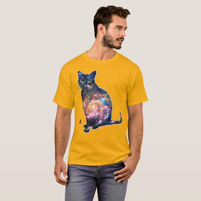 Camiseta Espaço Radiante de Gato (Frente Completa)