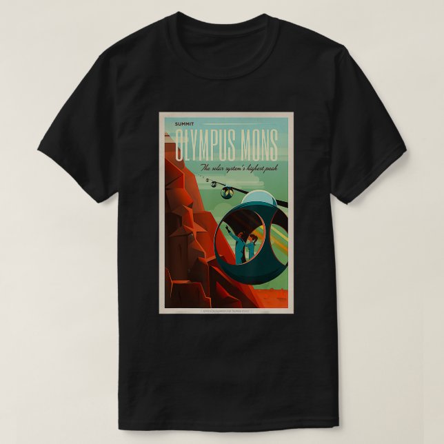 Camiseta Espaço Retroativo para Exploração de Astronautas C (Frente do Design)
