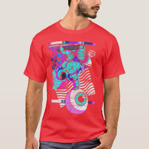 Camiseta Espaço Skateboard 80s Aestética Olho Vaporwave
