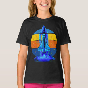Camiseta Espaçonave Ônibus Espacial Azul Vintage
