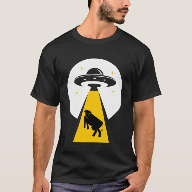 Camiseta espaçonave OVNI de rapto de alienígena (Frente)
