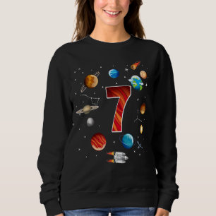 Camiseta Espaços Exteriores Planetas De Aniversário Do 7 De