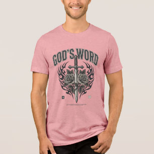 Camiseta Espada da Palavra de Deus & Rosas Cristão Vintage