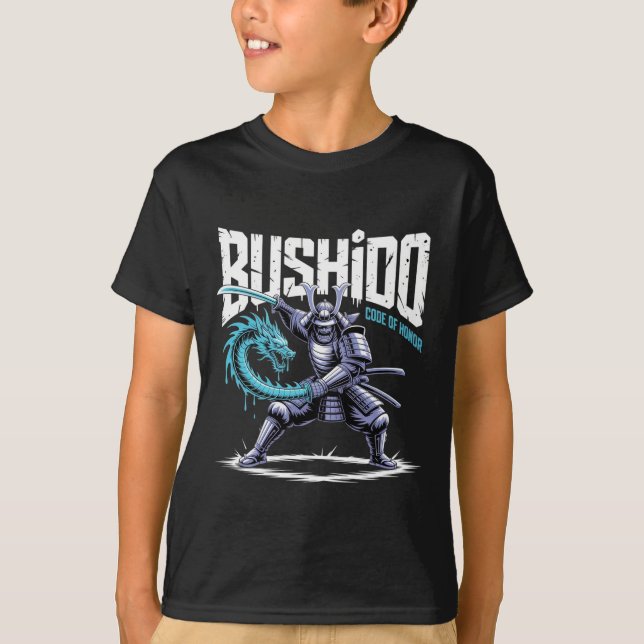 Camiseta Espada de Dragão Samurai Bushido Gráfica (Frente)