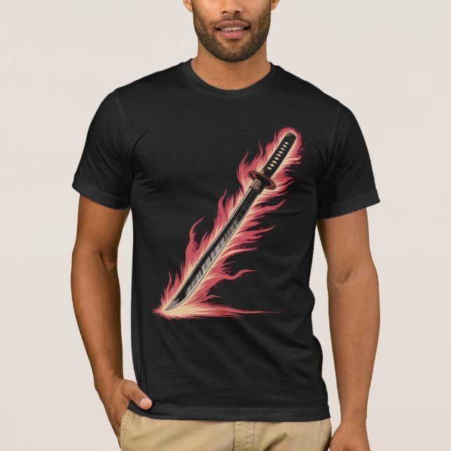 Camiseta Espada Flamejante | Camisa Gráfica Lâmina (Frente)