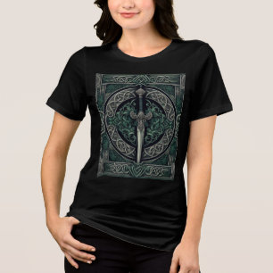 Camiseta Espada Verde Celta e Prata