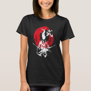 Camiseta Espadas do Guerreiro de Fogo do Samurai Japonês Re