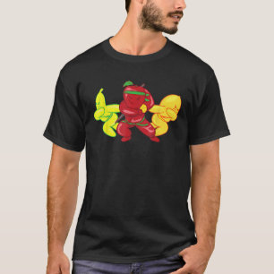 Camiseta Espadas Ninja de Frutas Veganas Comer Legumes Lega