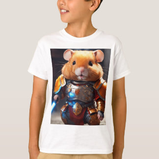 Camiseta Espadilha de Hamster Vermelho Bonito em Armor Impr