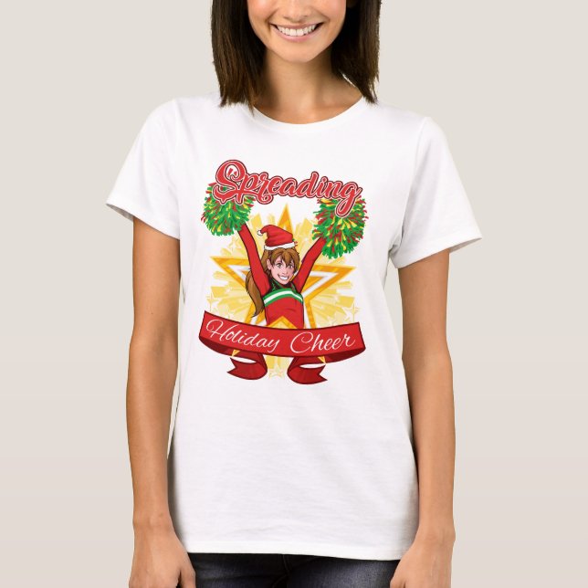 Camiseta Espalhando o Natal de animação de férias (Frente)