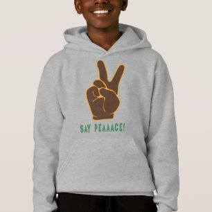 Camiseta Espalhar a paz não temer o sinal de mão para crian