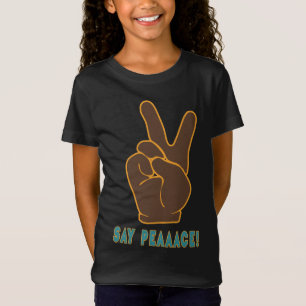 Camiseta Espalhar a paz não temer sinais de mão para crianç
